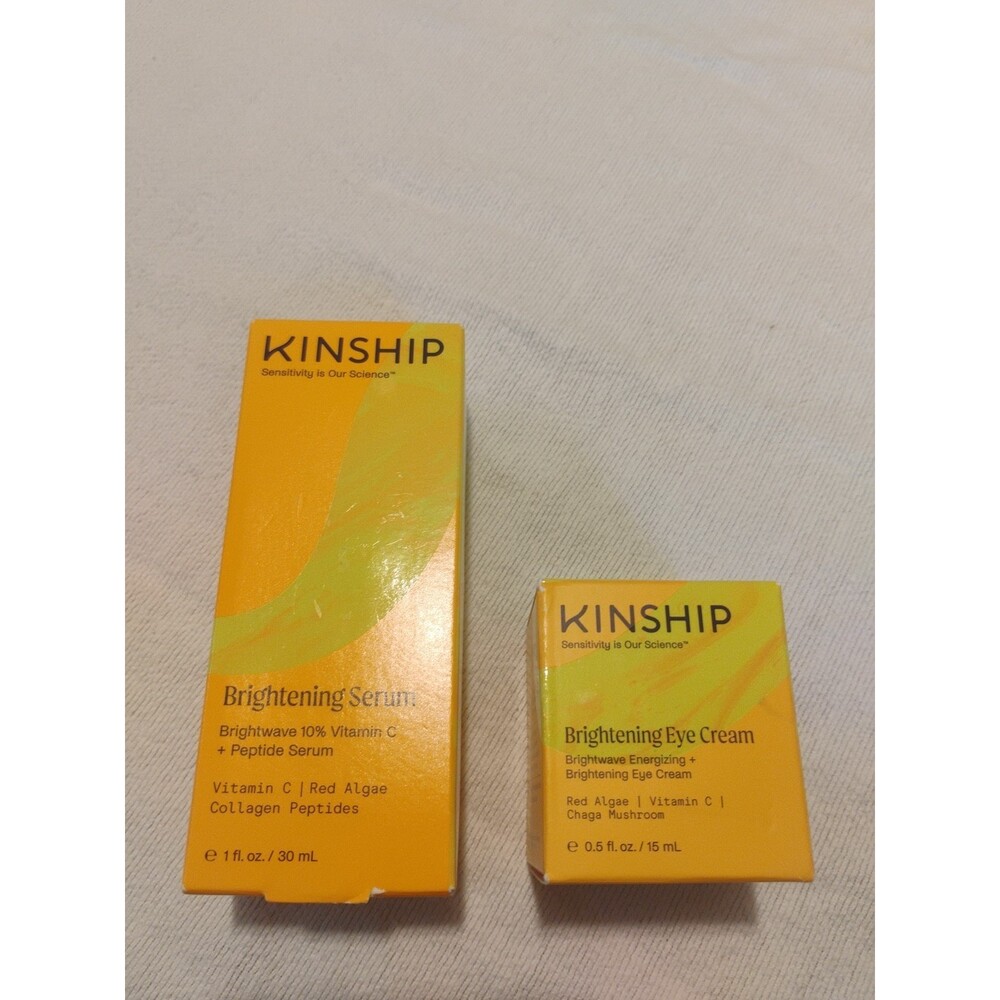 Kinship Brightening Serum And Brightening Eye Cream Vitamin C Collagen Peptides